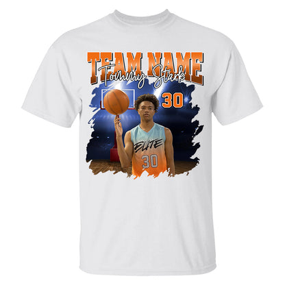 Basketball Personalized Shirt Custom Photo And Team Name, Custom Bootleg Rap Tee Basketball