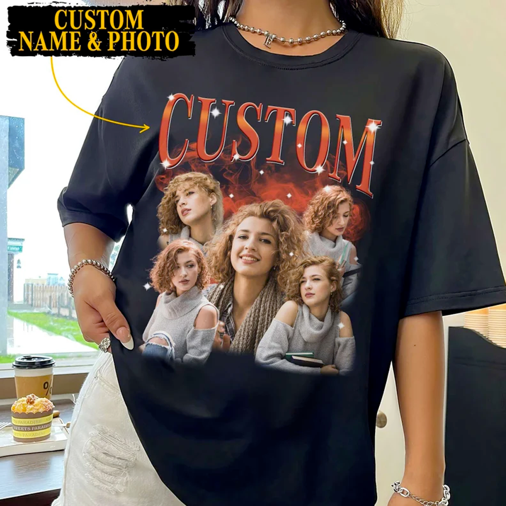 Custom Bootleg Rap Tee, Custom Your Own Bootleg Shirts, Custom Photo, Vintage Graphic 90s Tshirt, Custom Photo Shirt, Insert Your Design