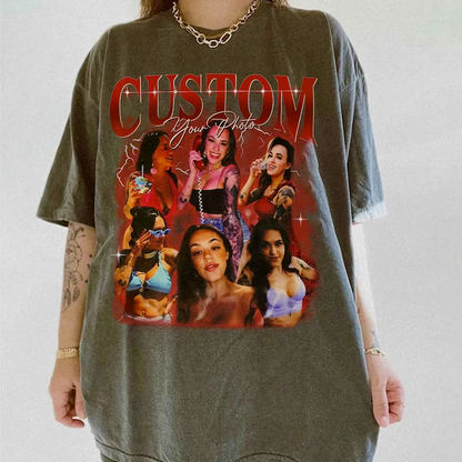 Custom Pet Portrait T-Shirt: Retro 90s Graphic Tee