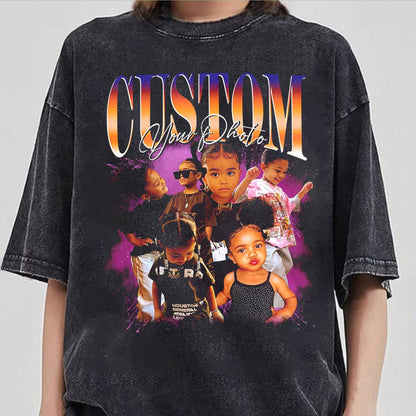 Custom Vintage Pet Shirt - Personalized Dog Bootleg Rap Tee, Retro 90s Graphic T-Shirt, Dog Lover Apparel, Custom Pet Face Design