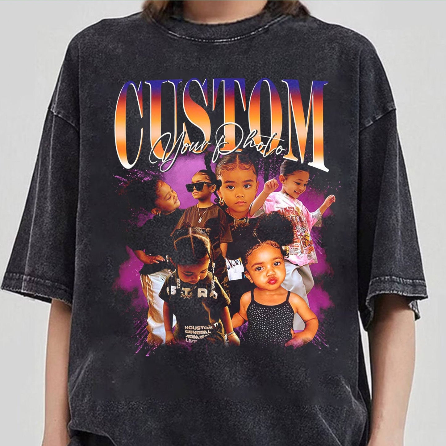 Custom Pet Portrait T-Shirt: Retro 90s Graphic Tee