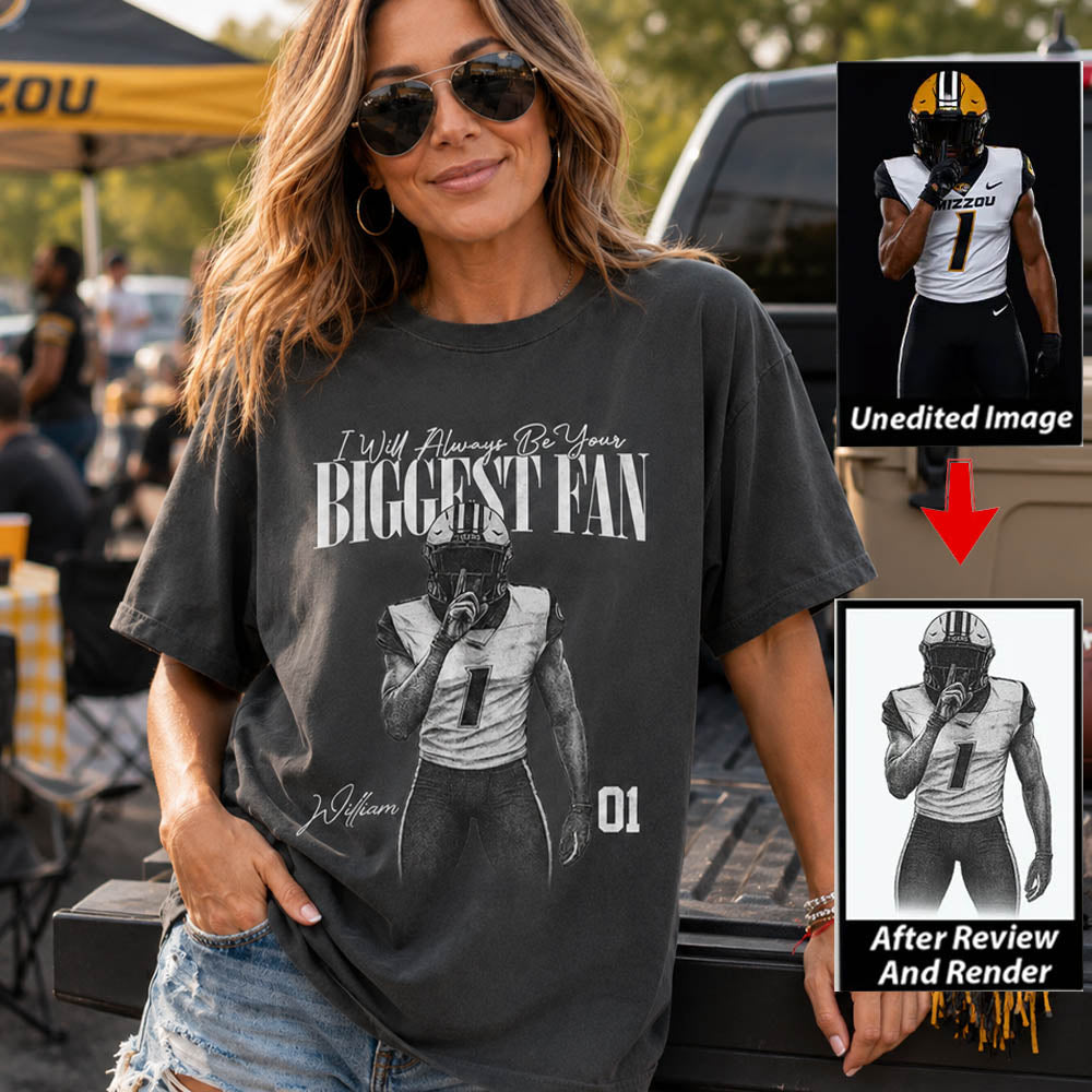 I'll Always Be Your Biggest Fan - Washed Tee Retro Bootleg Shirt For Football Players NA04