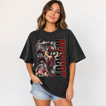 Custom Photo Football Player Shirt - Personalized Team Name School Name Bootleg Shirt