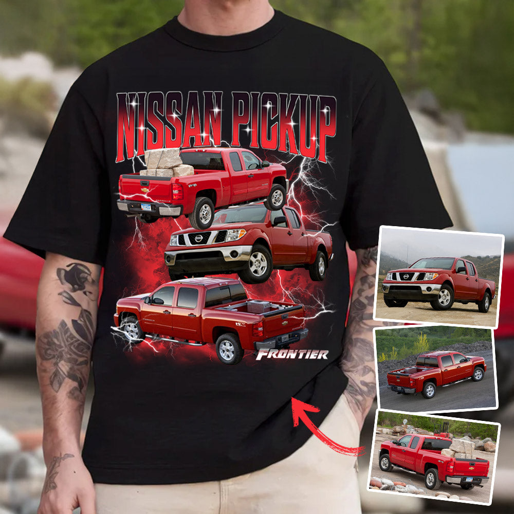 Personalized Car Photo Vintage Bootleg Shirt, Custom Vehicle Photo Shirt Gift for For Car Lovers