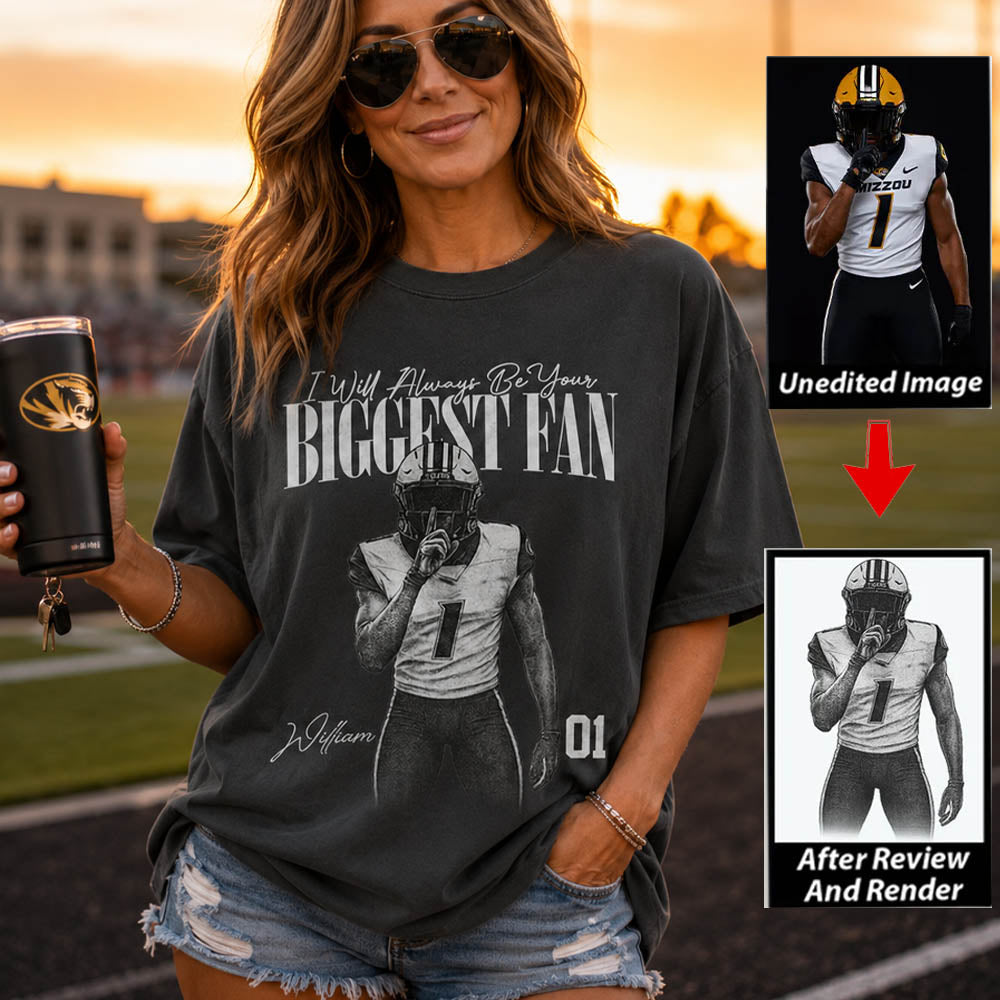 I'll Always Be Your Biggest Fan - Washed Tee Retro Bootleg Shirt For Football Players NA04