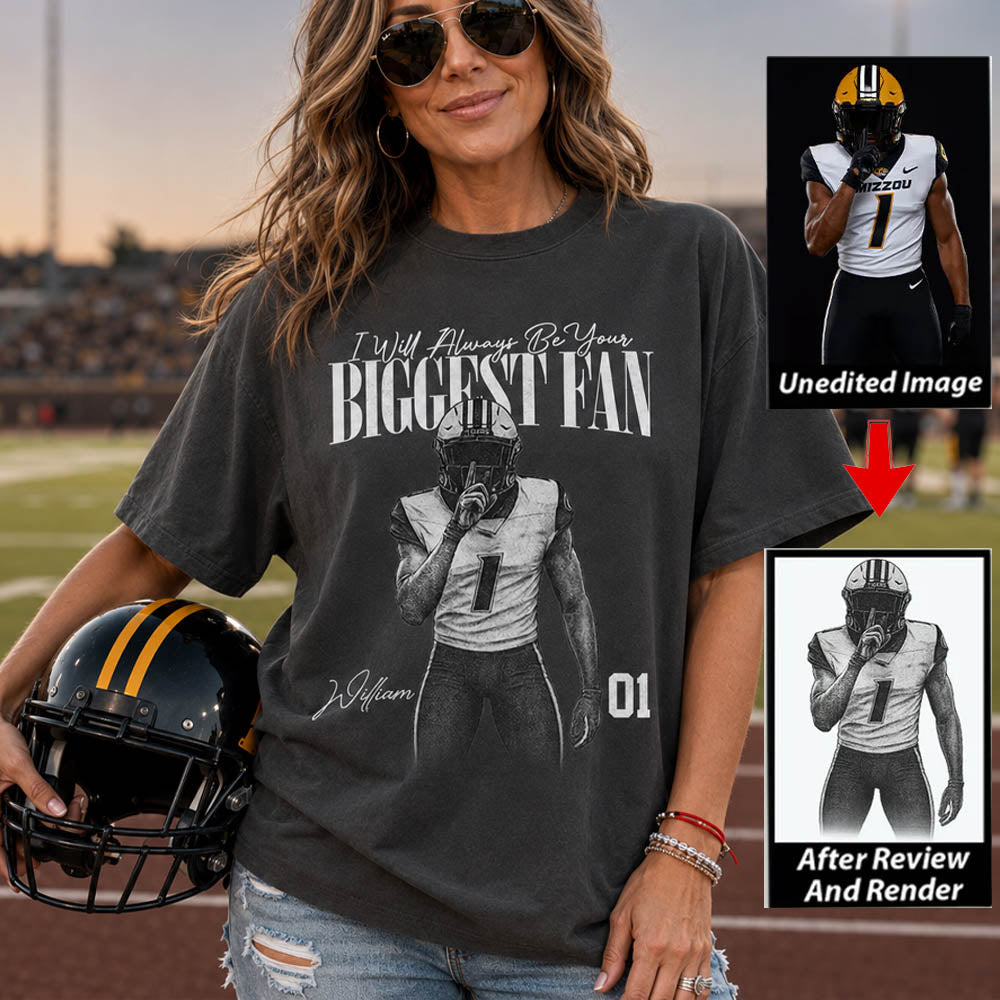 I'll Always Be Your Biggest Fan - Washed Tee Retro Bootleg Shirt For Football Players NA04