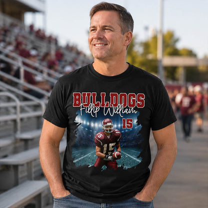 Football Personalized Shirt Custom Photo And Team Name, Custom Bootleg Rap Tee Football