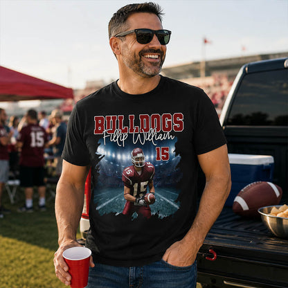 Football Personalized Shirt Custom Photo And Team Name, Custom Bootleg Rap Tee Football