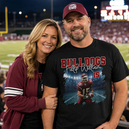 Football Personalized Shirt Custom Photo And Team Name, Custom Bootleg Rap Tee Football