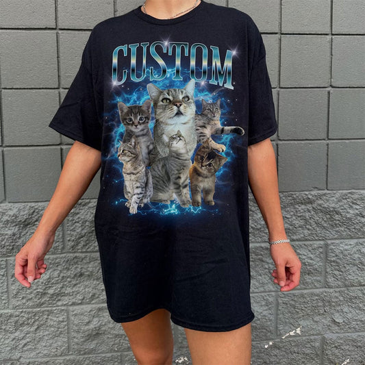 Custom Bootleg Pet T-Shirt Personalized 90s Bootleg Dog T-Shirt Retro Cat T-Shirt Vintage Bootleg Rap T-Shirt