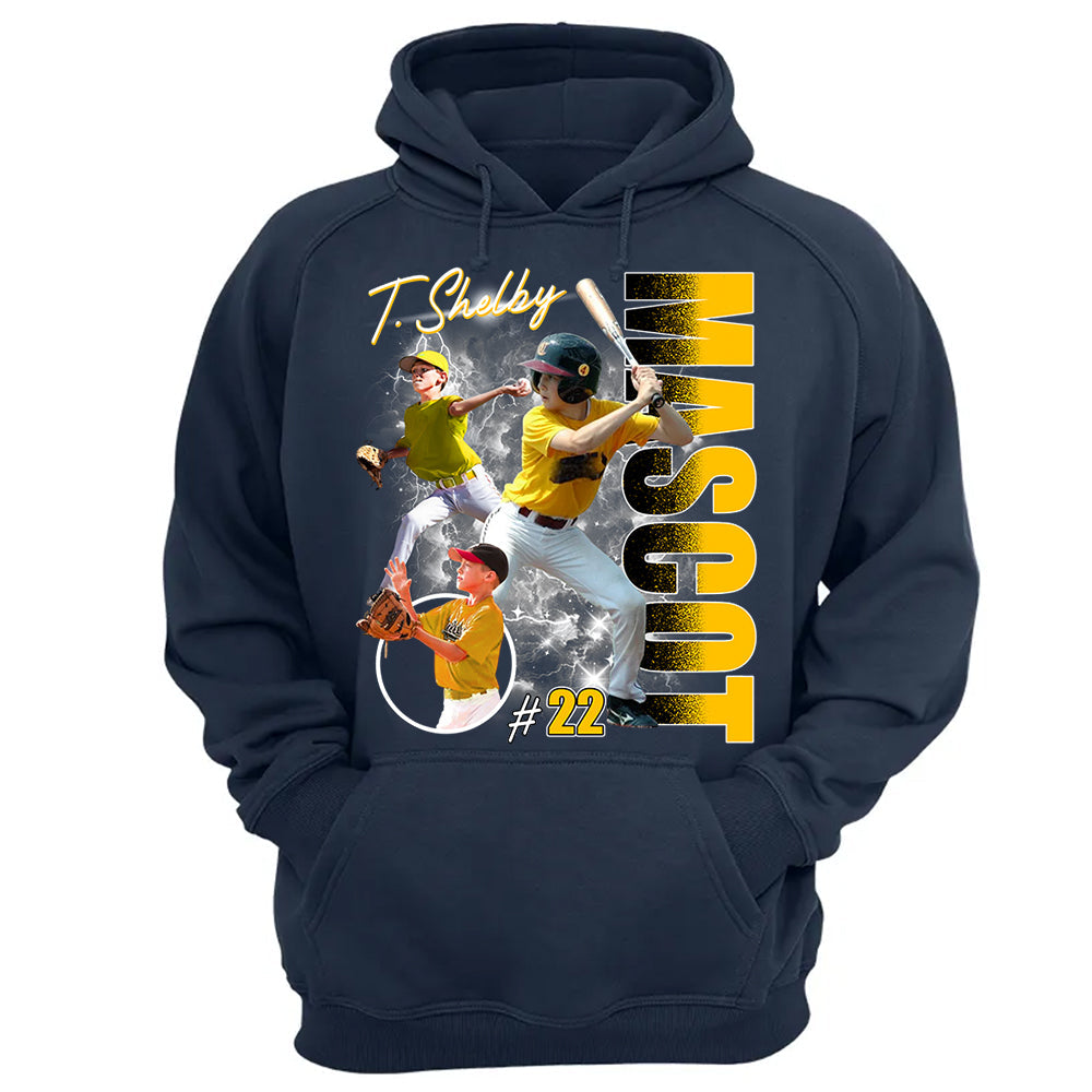 Custom Photo Baseball Player Shirt - Personalized Team Name School Name Bootleg Shirt