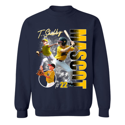 Custom Photo Baseball Player Shirt - Personalized Team Name School Name Bootleg Shirt