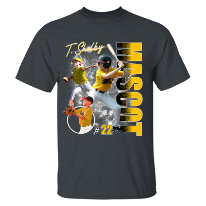 Custom Photo Baseball Player Shirt - Personalized Team Name School Name Bootleg Shirt