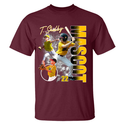 Custom Photo Baseball Player Shirt - Personalized Team Name School Name Bootleg Shirt