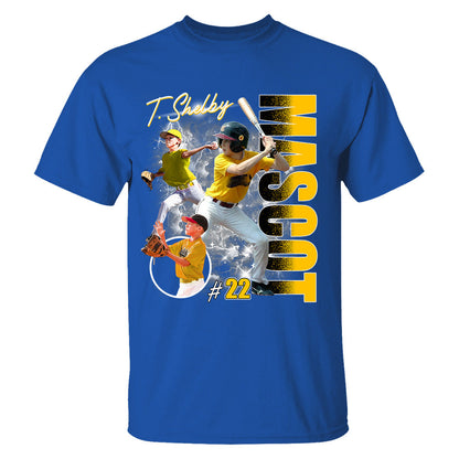 Custom Photo Baseball Player Shirt - Personalized Team Name School Name Bootleg Shirt