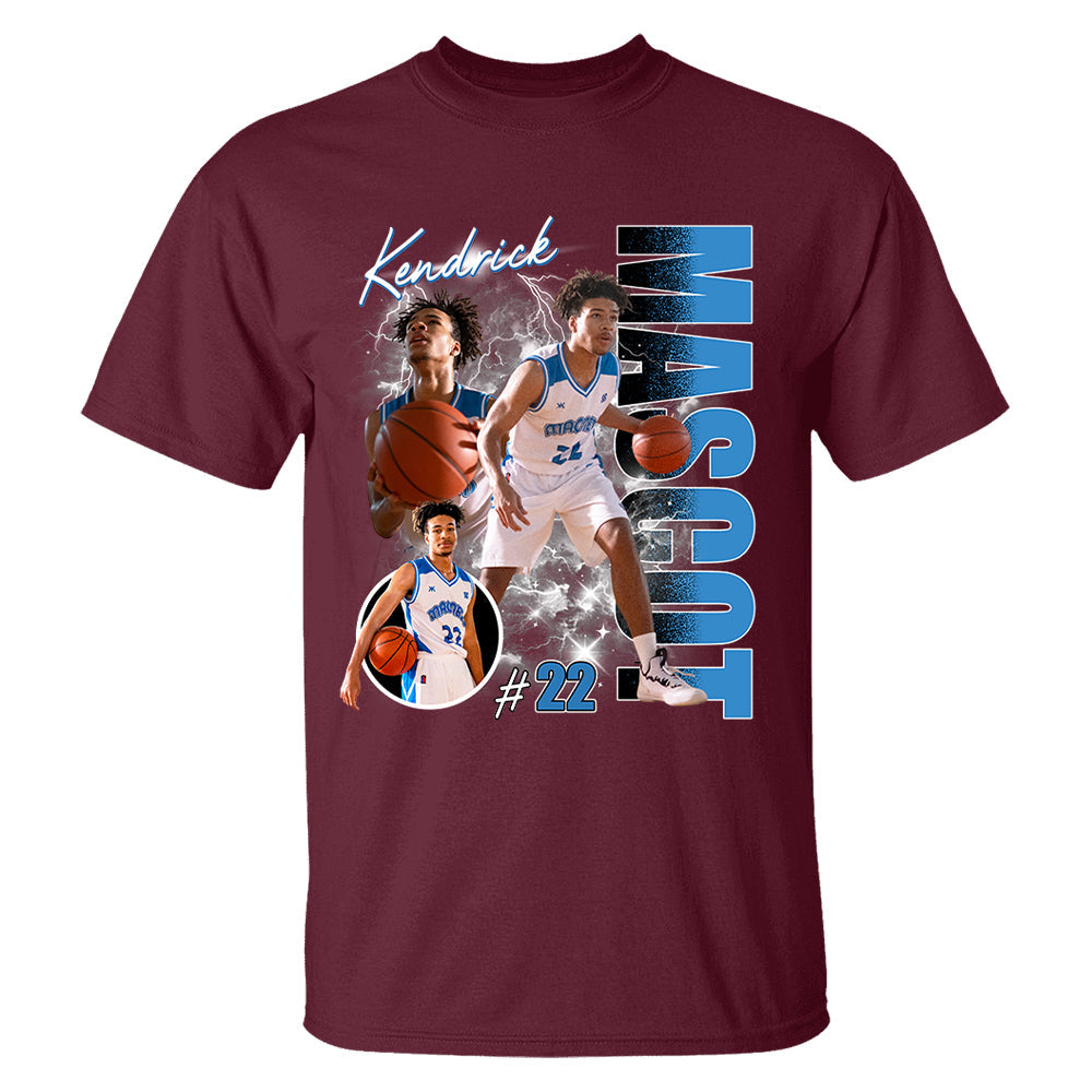 Custom Photo Basketball Player Shirt - Personalized Team Name School Name Bootleg Shirt