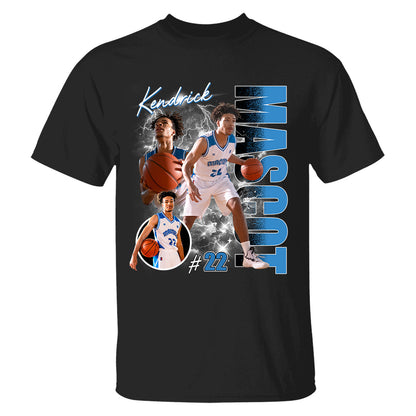 Custom Photo Basketball Player Shirt - Personalized Team Name School Name Bootleg Shirt