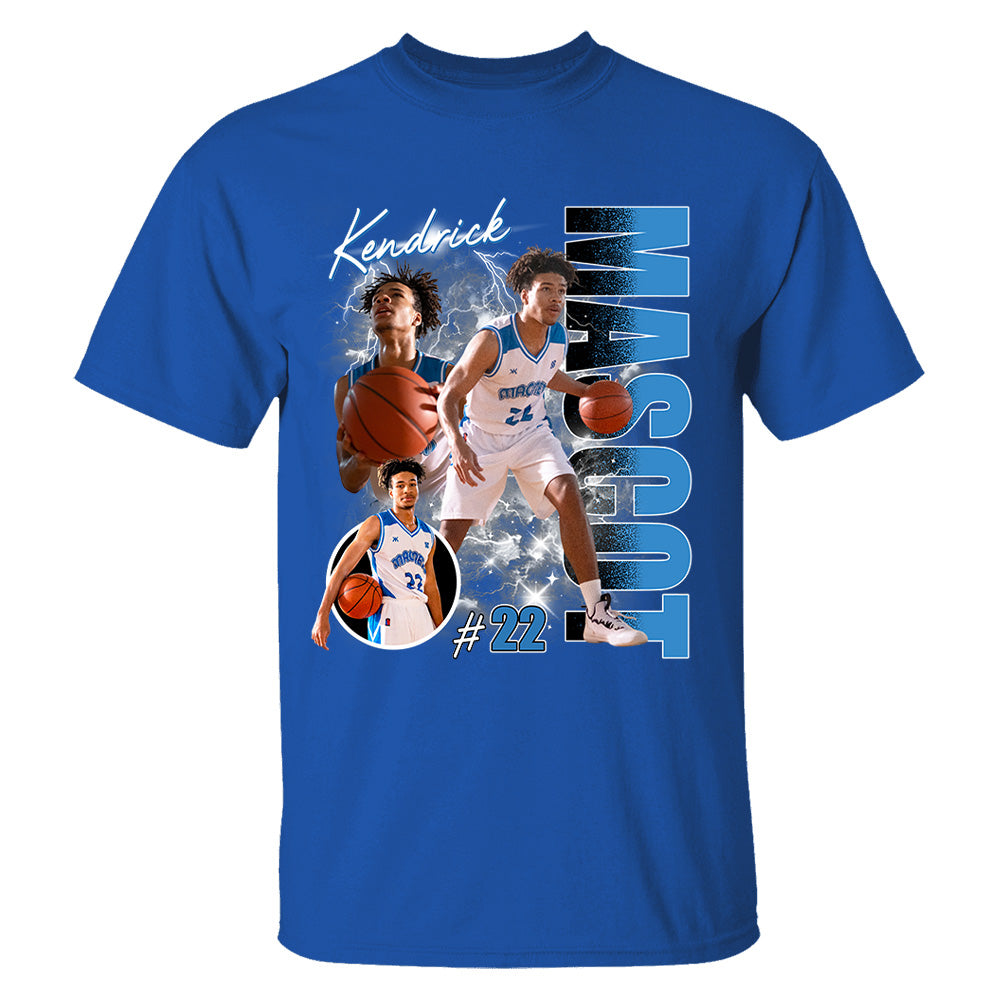 Custom Photo Basketball Player Shirt - Personalized Team Name School Name Bootleg Shirt