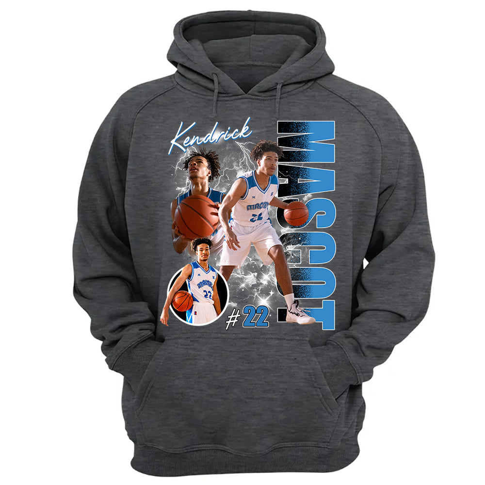 Custom Photo Basketball Player Shirt - Personalized Team Name School Name Bootleg Shirt
