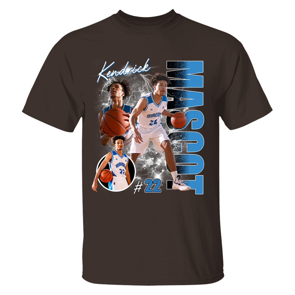 Custom Photo Basketball Player Shirt - Personalized Team Name School Name Bootleg Shirt