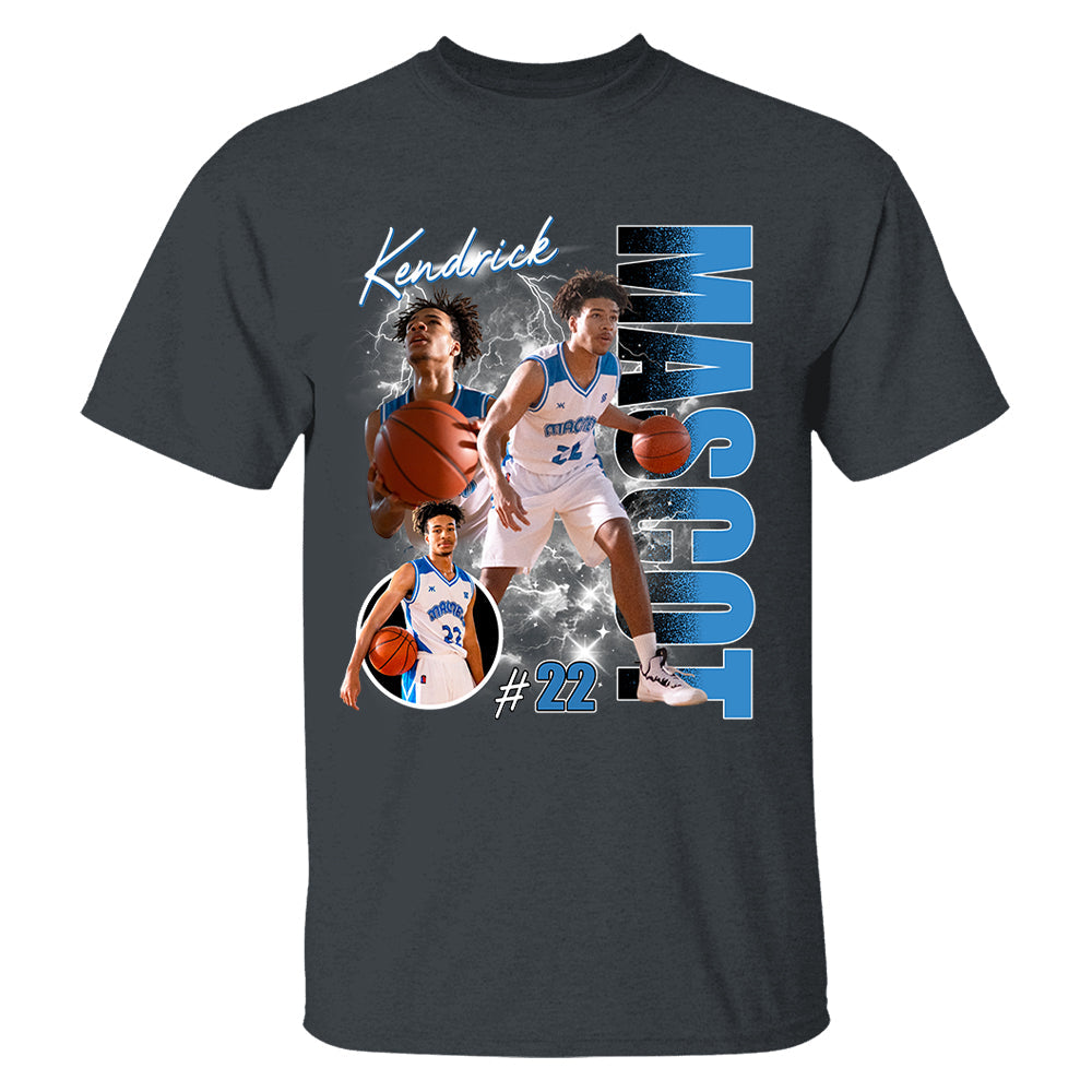Custom Photo Basketball Player Shirt - Personalized Team Name School Name Bootleg Shirt