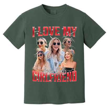 Custom I Love My Girlfriend Shirt, Customize Photo Bootleg Idea Tee, Girlfriend Photo Sweatshirt Shirt, Valentine Matching Couple Shirt